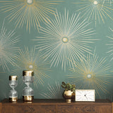 PR11004 starburst geometric mid century prepasted wallpaper decor from Seabrook Designs