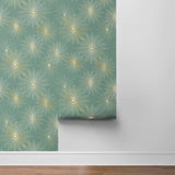 PR11004 starburst geometric mid century prepasted wallpaper roll from Seabrook Designs