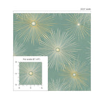PR11004 starburst geometric mid century prepasted wallpaper scale from Seabrook Designs