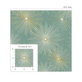 PR11004 starburst geometric mid century prepasted wallpaper scale from Seabrook Designs