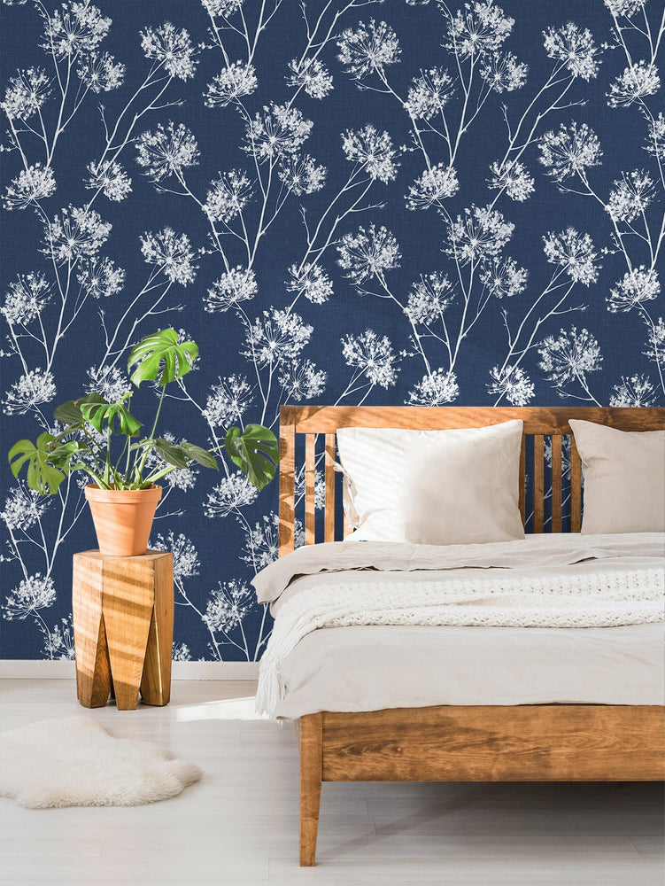 PR11102 floral prepasted wallpaper bedroom from Seabrook Designs