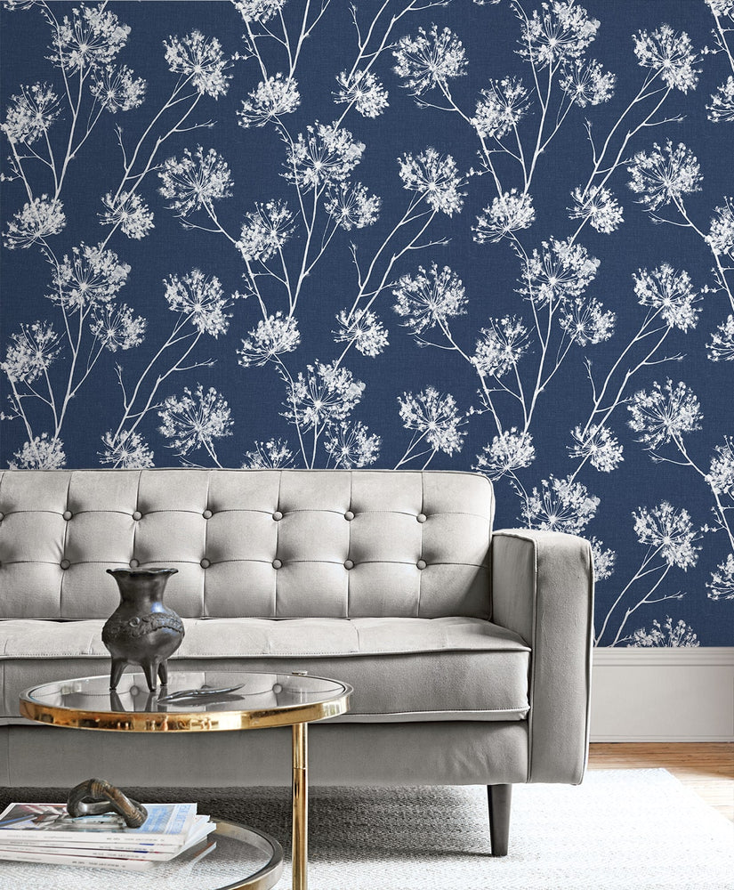 PR11102 floral prepasted wallpaper living room from Seabrook Designs