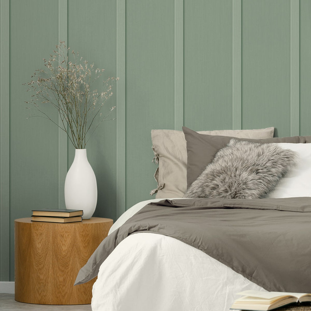 
                  
                    PR11204 faux board and batten prepasted wallpaper bedroom from Seabrook Designs
                  
                