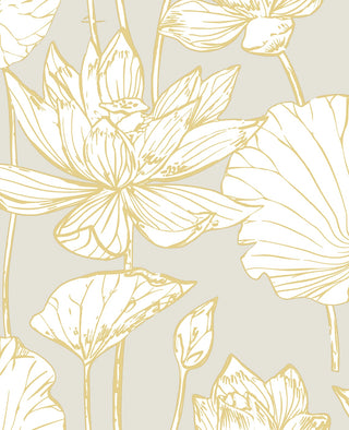 PR11308 lotus floral prepasted wallpaper from Seabrook Designs