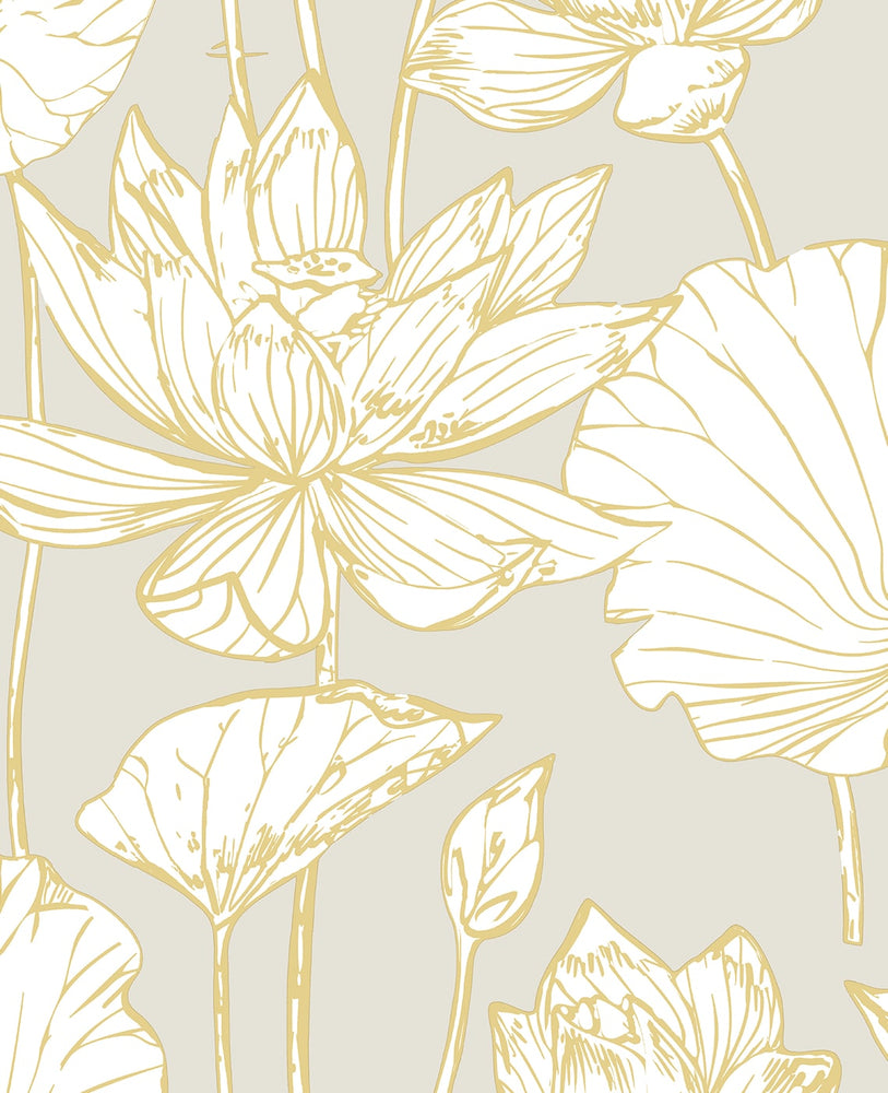 Lotus Floral Prepasted Wallpaper