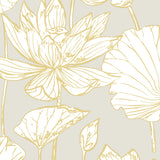 PR11308 lotus floral prepasted wallpaper from Seabrook Designs
