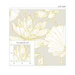 PR11308 lotus floral prepasted wallpaper scale from Seabrook Designs