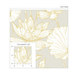 PR11308 lotus floral prepasted wallpaper scale from Seabrook Designs