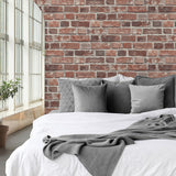 PR11501 red brick prepasted wallpaper bedroom from Seabrook Designs