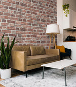 PR11501 red brick prepasted wallpaper living room from Seabrook Designs