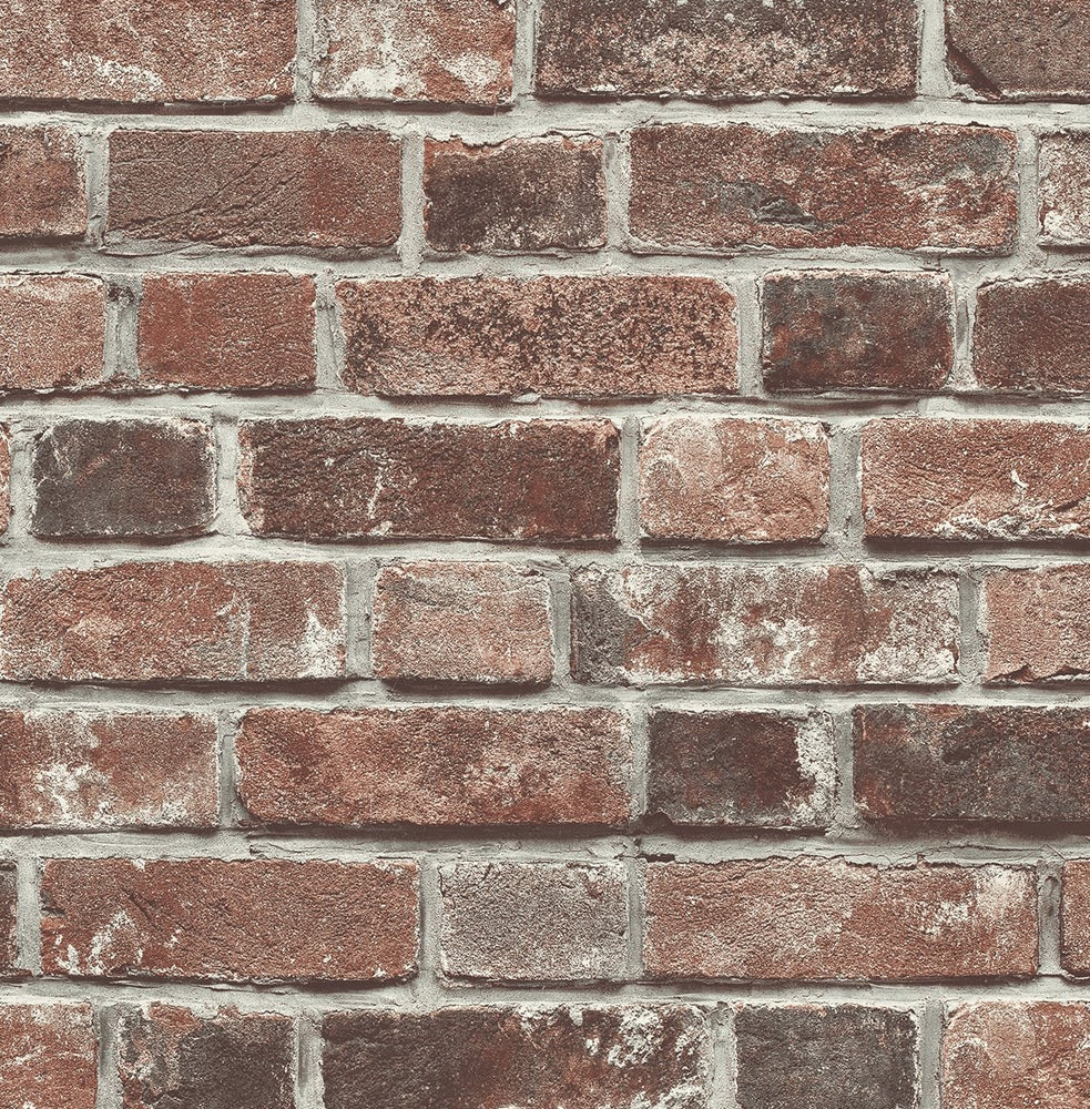 PR11501 red brick prepasted wallpaper from Seabrook Designs