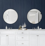 PR11602 faux wood panel prepasted wallpaper bathroom from Seabrook Designs