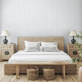 PR11800 faux beadboard prepasted wallpaper bedroom from Seabrook Designs