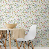 PR11901 wildflowers floral prepasted wallpaper dining room from Seabrook Designs