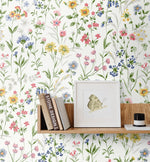 PR11901 wildflowers floral prepasted wallpaper decor from Seabrook Designs