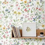 PR11901 wildflowers floral prepasted wallpaper decor from Seabrook Designs