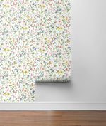 PR11901 wildflowers floral prepasted wallpaper roll from Seabrook Designs
