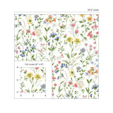 PR11901 wildflowers floral prepasted wallpaper scale from Seabrook Designs