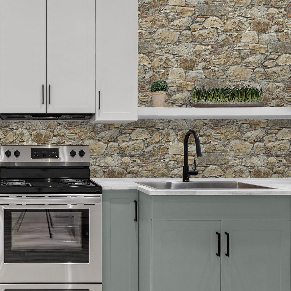 
                  
                    PR12006 faux stone prepasted wallpaper kitchen from Seabrook Designs
                  
                