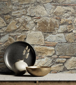 PR12006 faux stone prepasted wallpaper decor from Seabrook Designs