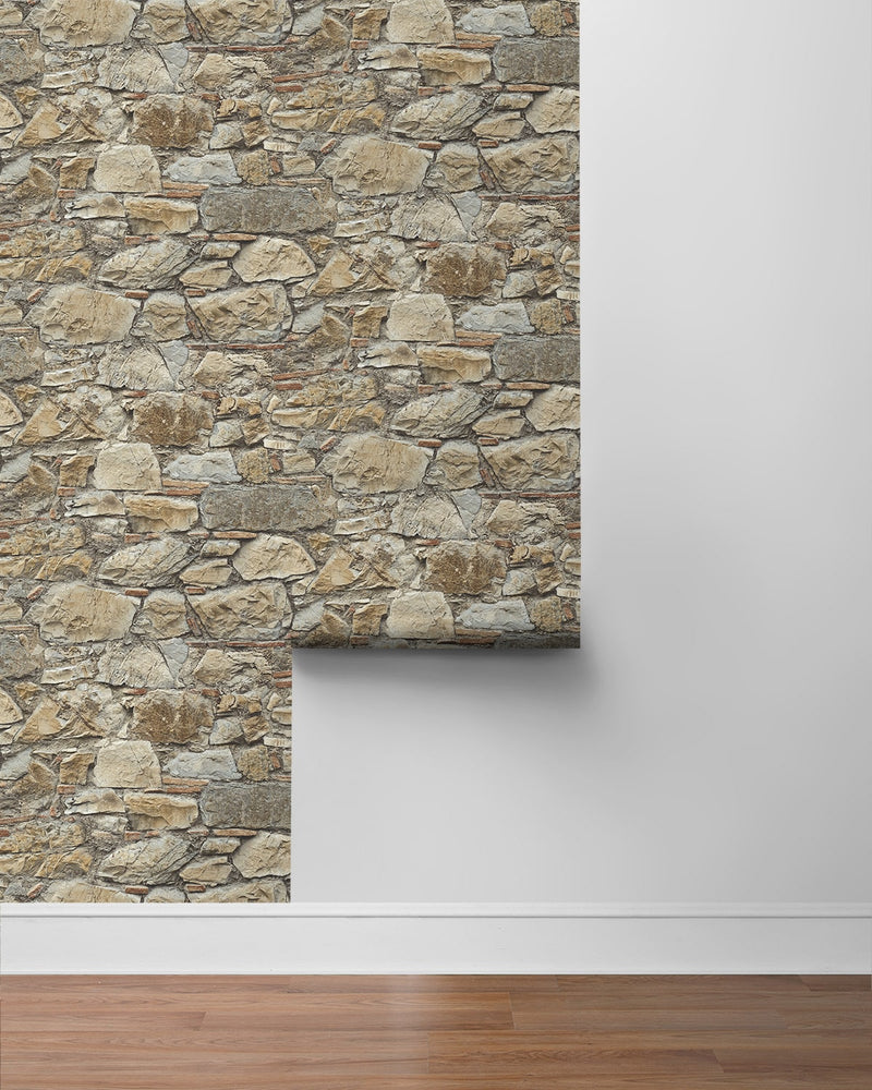 PR12006 faux stone prepasted wallpaper roll from Seabrook Designs