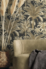 PR12100 palm leaf prepasted wallpaper living room from Seabrook Designs