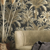 PR12100 palm leaf prepasted wallpaper living room from Seabrook Designs