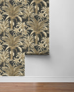 PR12100 palm leaf prepasted wallpaper roll from Seabrook Designs