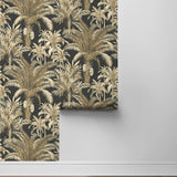 PR12100 palm leaf prepasted wallpaper roll from Seabrook Designs