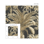 PR12100 palm leaf prepasted wallpaper scale from Seabrook Designs