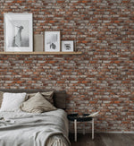 PR12201 faux brick prepasted wallpaper bedroom from Seabrook Designs