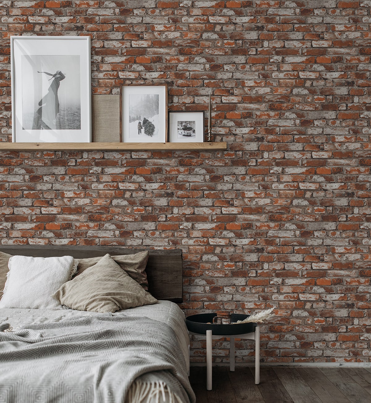 Carter - Rustic Vintage 3D Faux Brick Wallpaper Roll | Bright & Plus