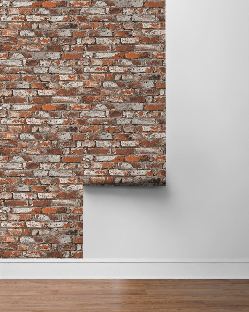 PR12201 faux brick prepasted wallpaper roll from Seabrook Designs