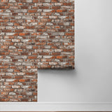 PR12201 faux brick prepasted wallpaper roll from Seabrook Designs