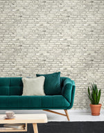 PR12205 faux brick prepasted wallpaper living room from Seabrook Designs