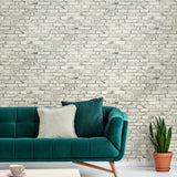 PR12205 faux brick prepasted wallpaper living room from Seabrook Designs