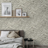 PR12205 faux brick prepasted wallpaper bedroom from Seabrook Designs