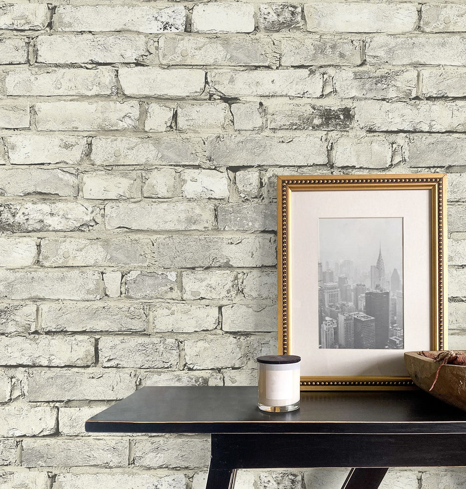 PR12205 faux brick prepasted wallpaper decor from Seabrook Designs