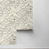 PR12205 faux brick prepasted wallpaper roll from Seabrook Designs