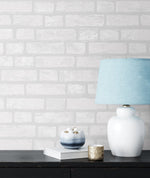 PW20400 faux brick paintable wallpaper decor from Seabrook Designs