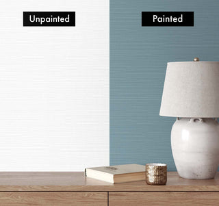 Paintable wallpaper PW20500 faux grasscloth blue from Seabrook Designs