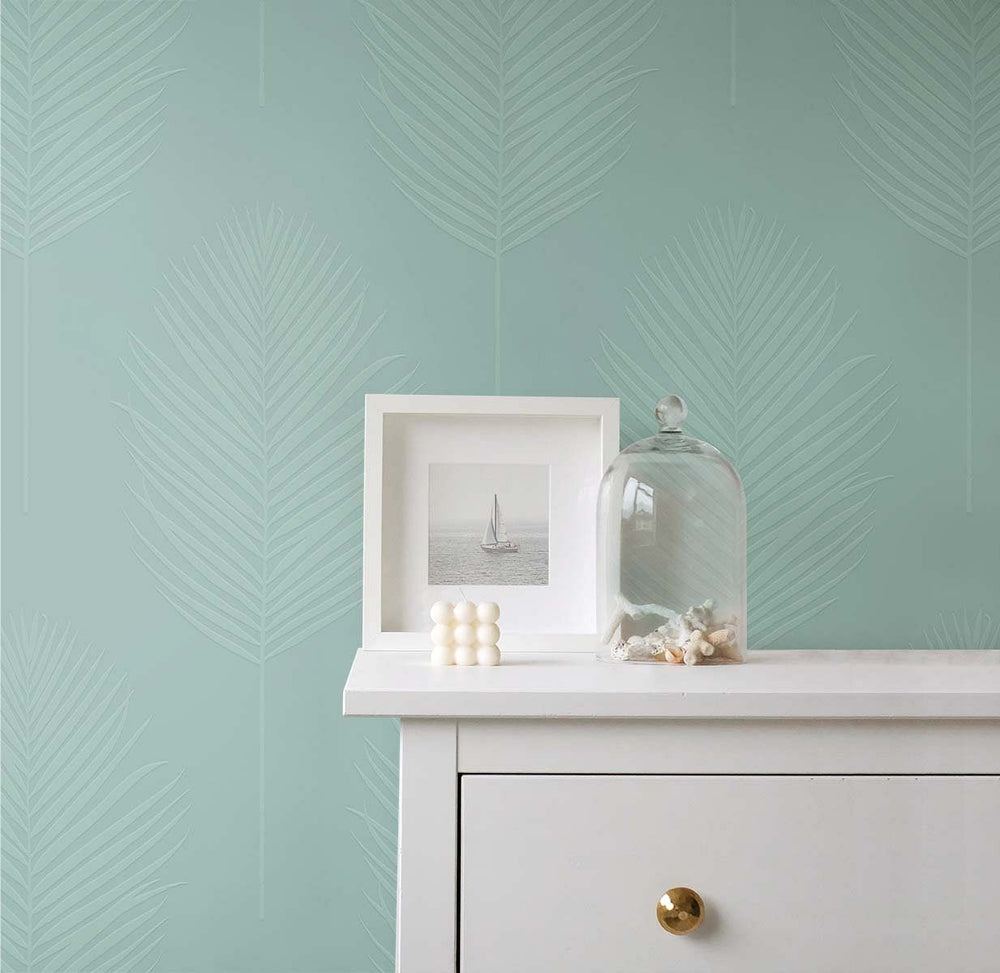 Paintable wallpaper PW20600 accent palm leaf from Seabrook Designs