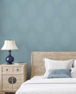 Paintable wallpaper PW20600 bedroom palm leaf from Seabrook Designs