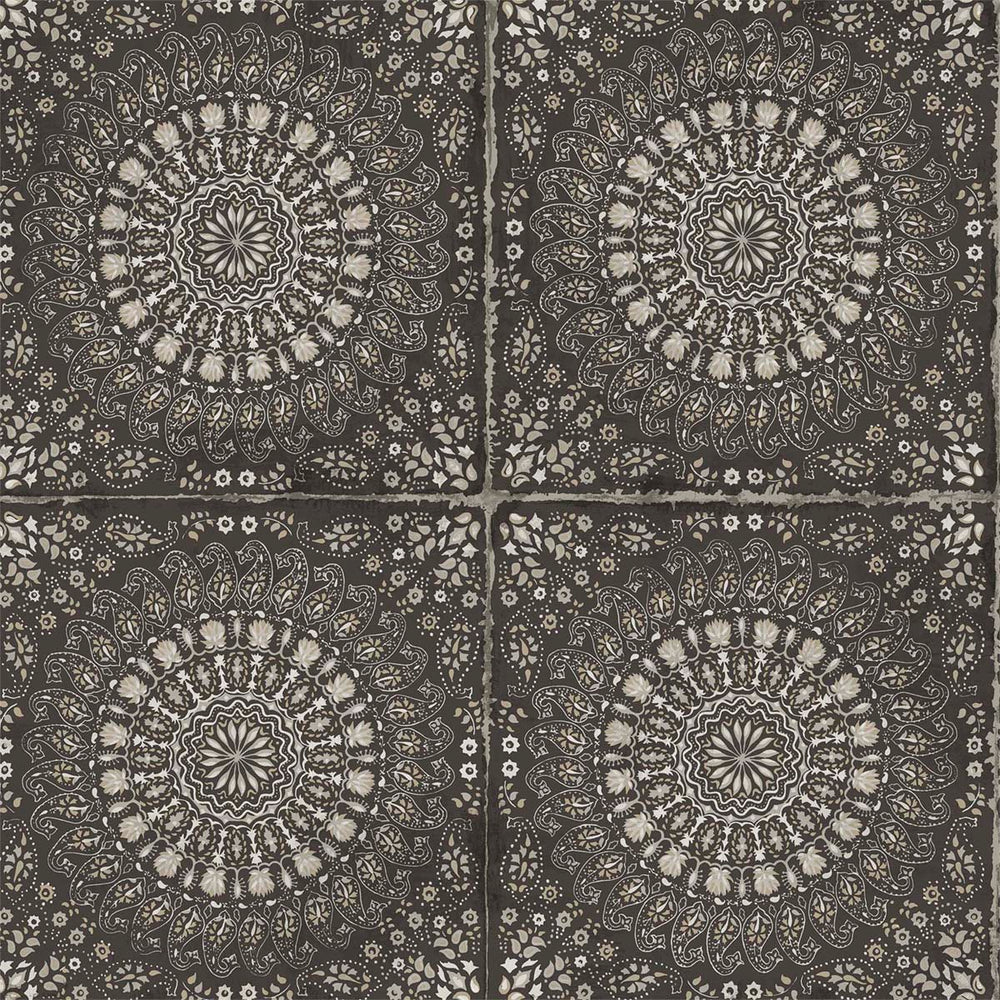 
                  
                    RY30700 black mandala tile rustic wallpaper from the Boho Rhapsody collection by Seabrook Designs
                  
                
