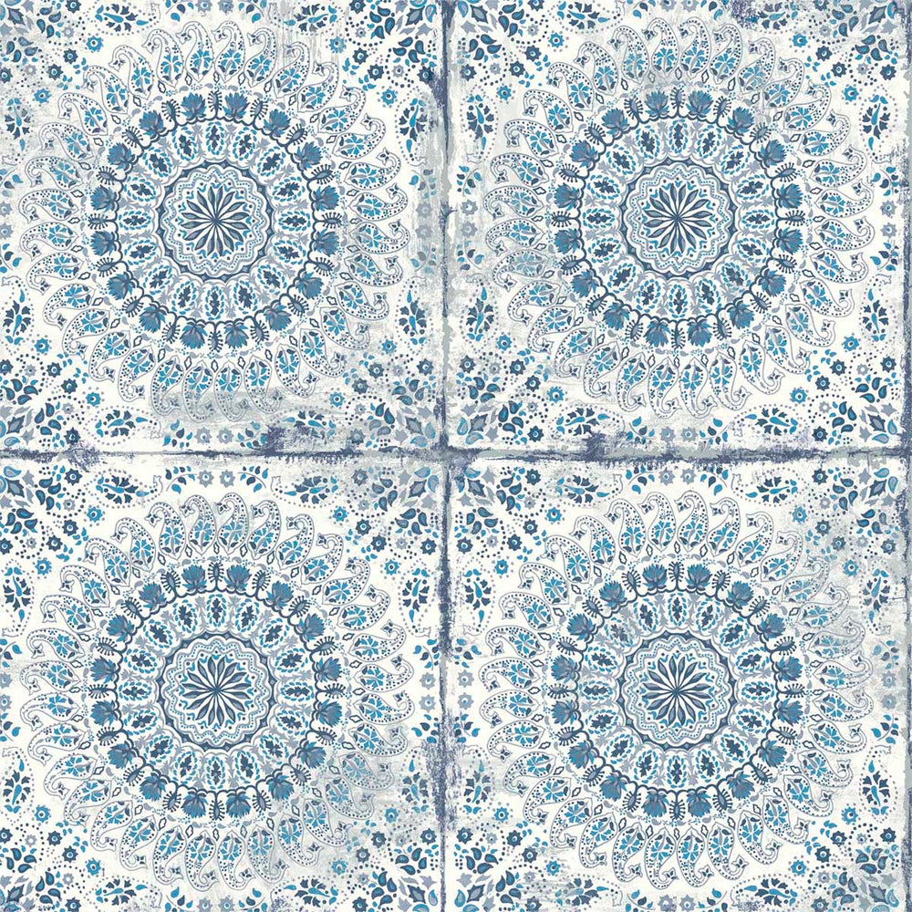 
                  
                    RY30702 blue mandala tile rustic wallpaper from the Boho Rhapsody collection by Seabrook Designs
                  
                