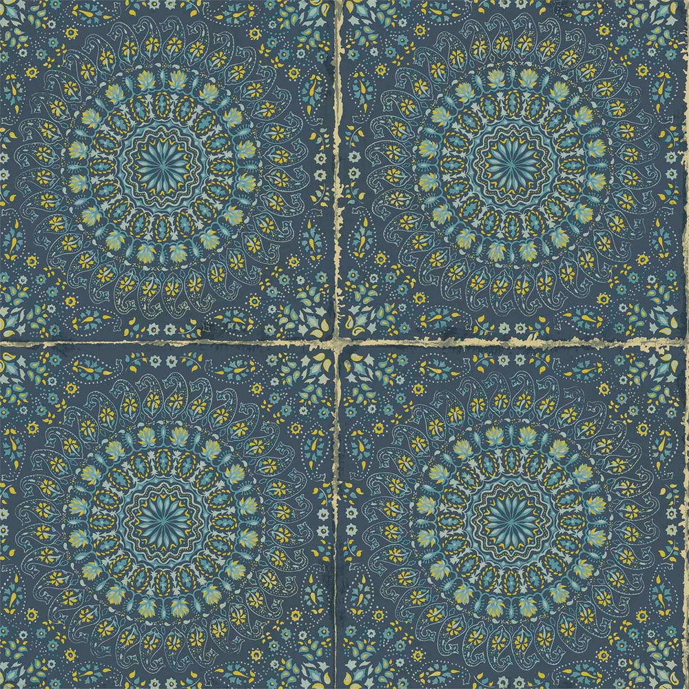 
                  
                    RY30712 blue mandala tile rustic wallpaper from the Boho Rhapsody collection by Seabrook Designs
                  
                