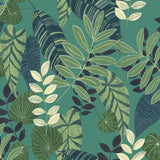 RY30914 green tropicana leaves botanical wallpaper from the Boho Rhapsody collection by Seabrook Designs