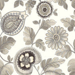 RY31200 gray calypso paisley leaf botanical wallpaper from the Boho Rhapsody collection by Seabrook Designs