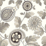 RY31200 gray calypso paisley leaf botanical wallpaper from the Boho Rhapsody collection by Seabrook Designs