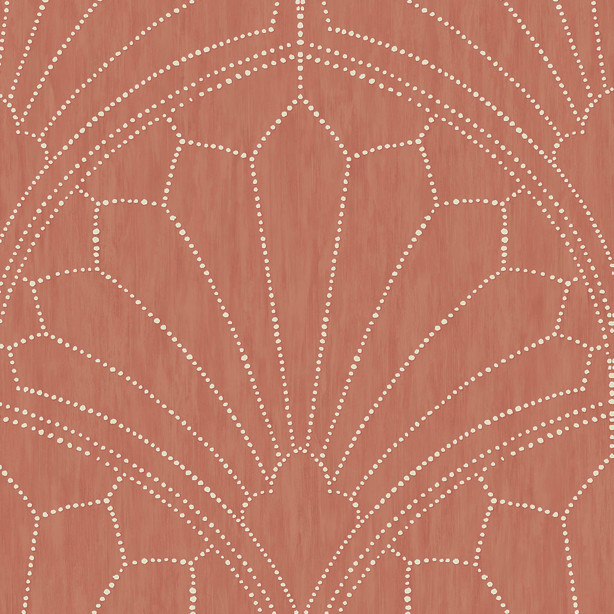 RY31501 red scallop medallion geometric wallpaper from the Boho Rhapsody collection by Seabrook Designs